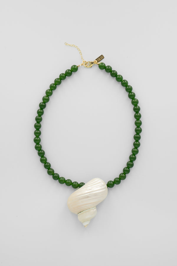 Gemstone & shell pendant necklace | Lush Jade
