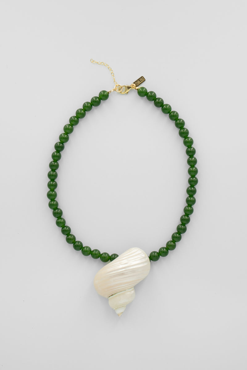 Gemstone & shell pendant necklace | Lush Jade