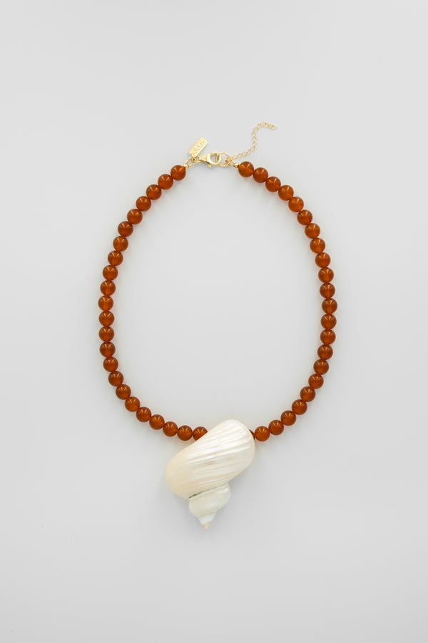 Gemstone & shell pendant necklace | Sienna