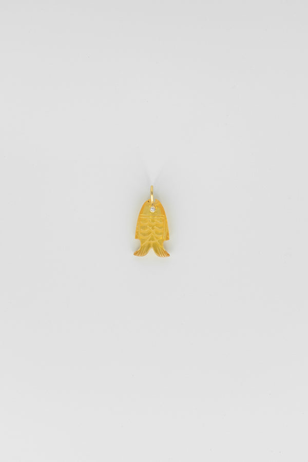 Citrine Fish Charm with Gemstone Eye