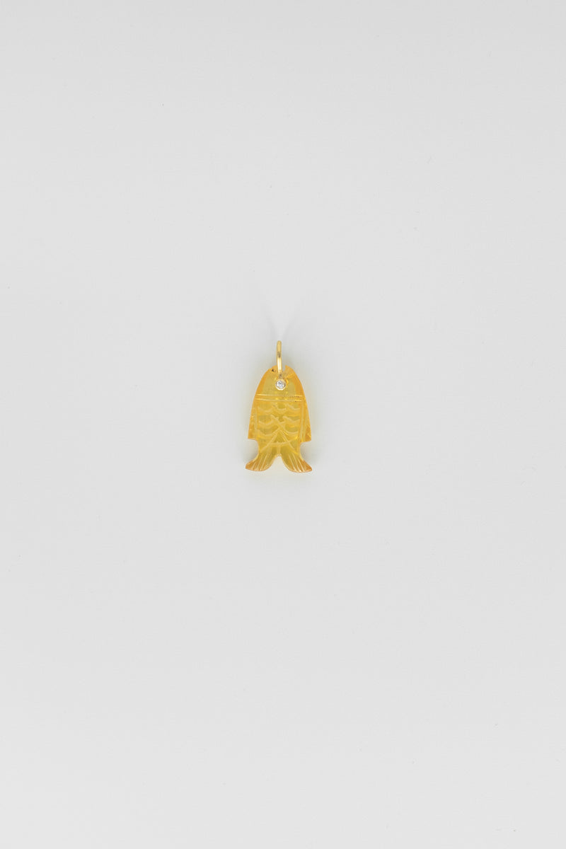 Citrine Fish Charm with Gemstone Eye