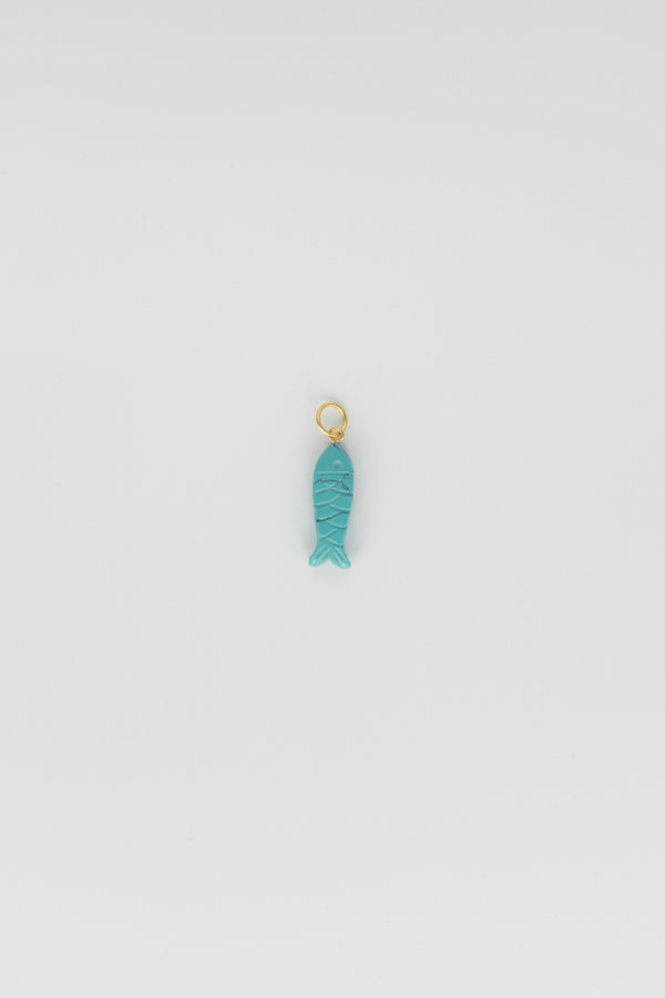 Long Turquoise Fish Charm
