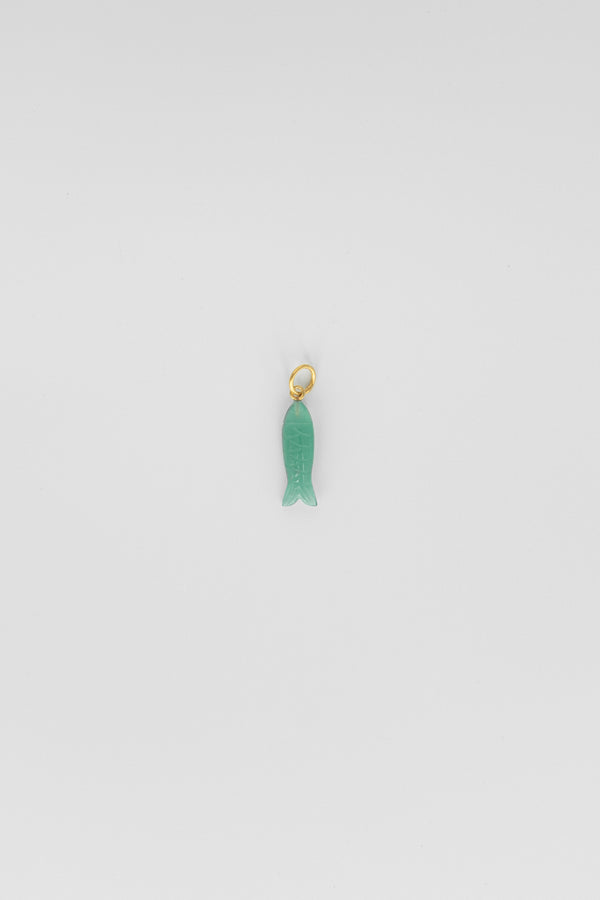 Long Green Onyx Fish Charm