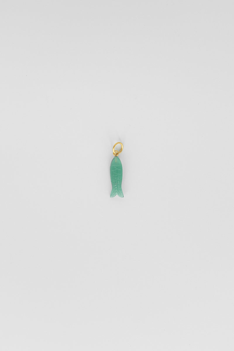 Long Green Onyx Fish Charm