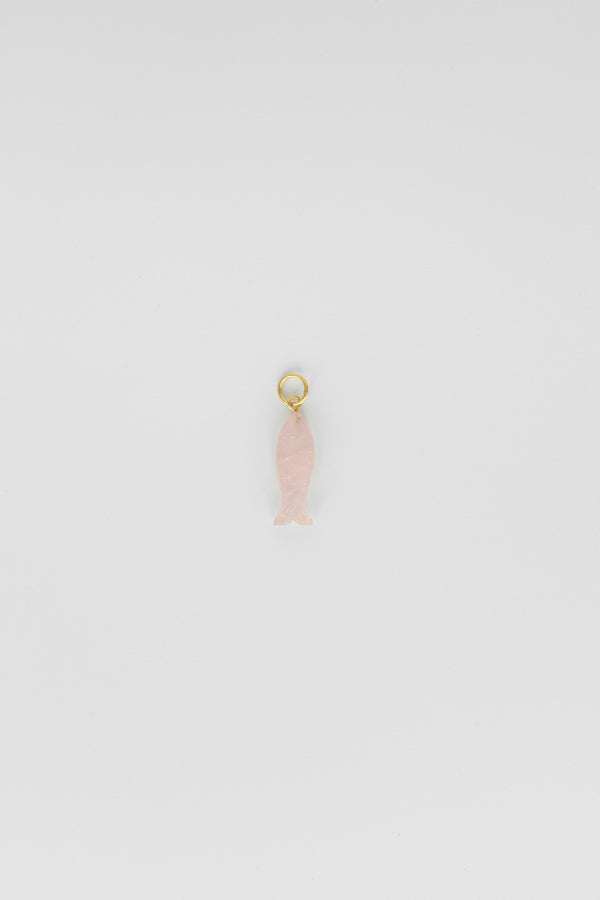 Long Rose Quartz Fish Charm