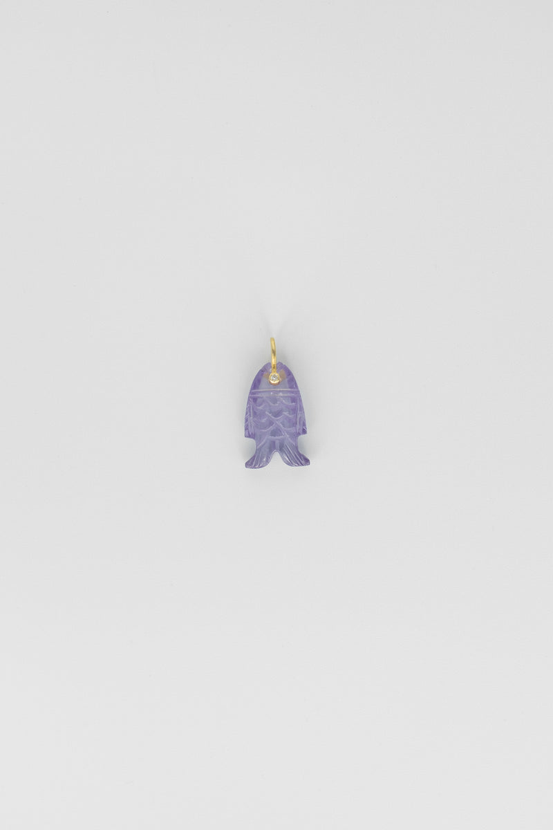 Amethyst Fish Charm with Gemstone Eye