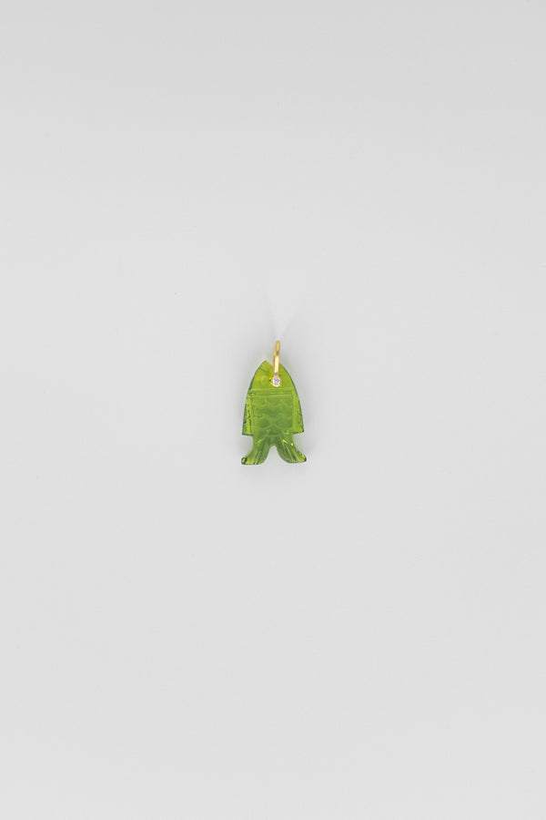 Green Peridot Fish Charm