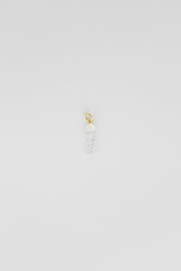 Long Clear Quartz Fish Charm