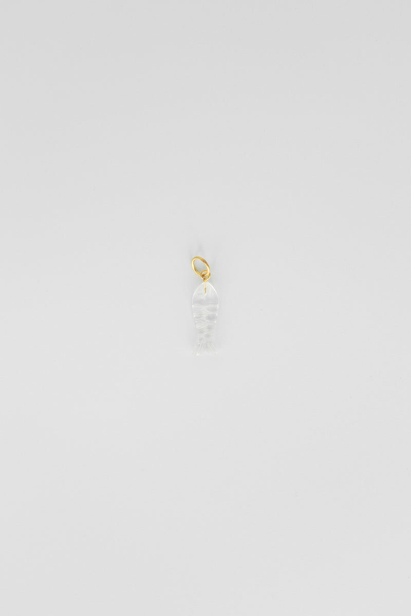 Long Clear Quartz Fish Charm