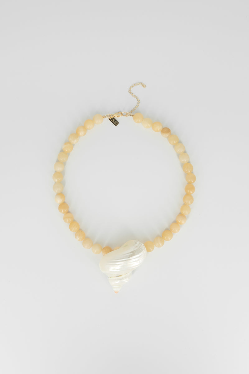 Gemstone & shell pendant necklace | Butter