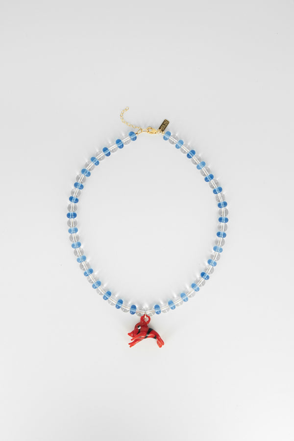 Red shrimp pendant necklace