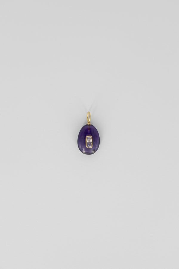 Amethyst oval gemstone charm