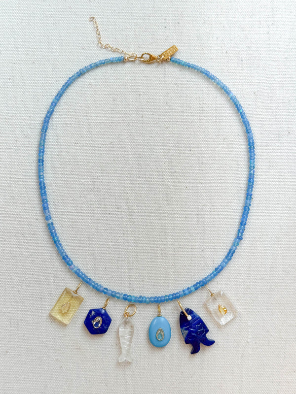Blue opal necklace