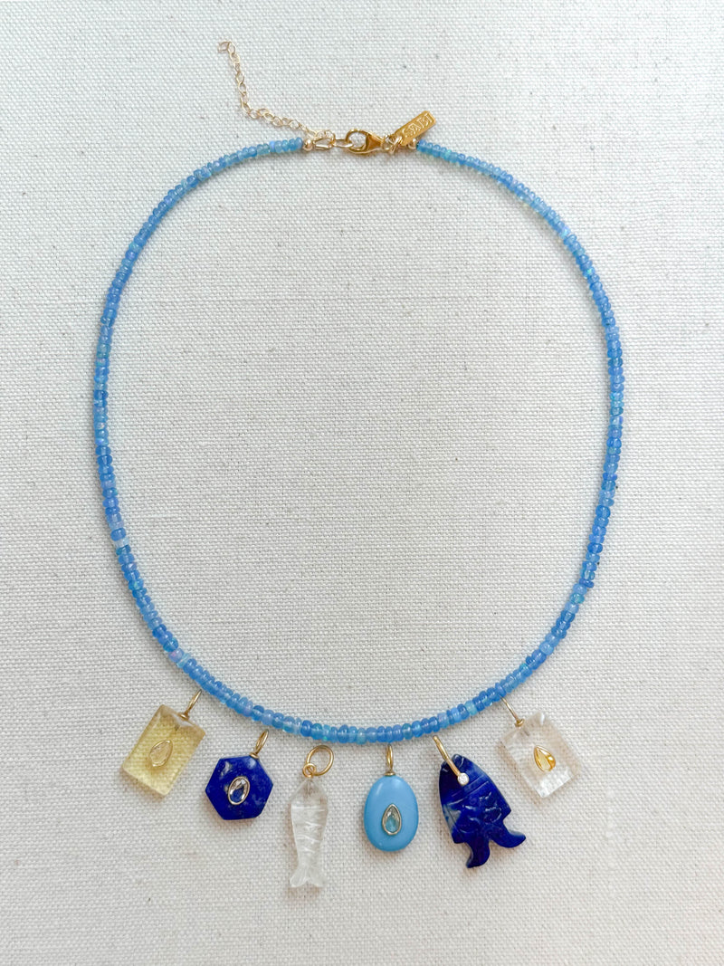 Blue opal necklace
