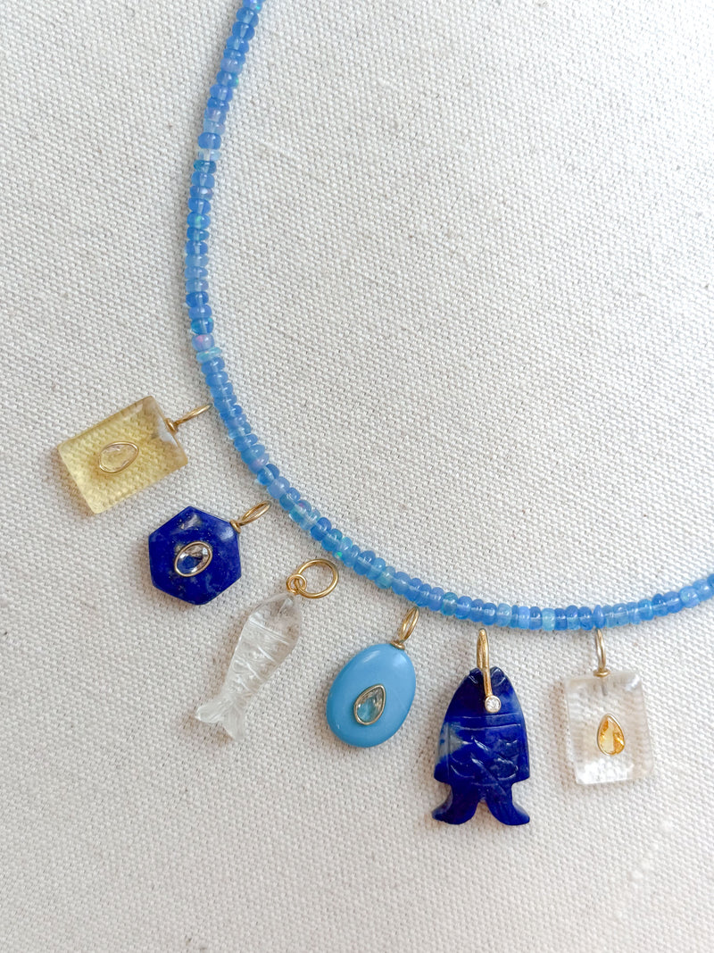 Blue opal necklace