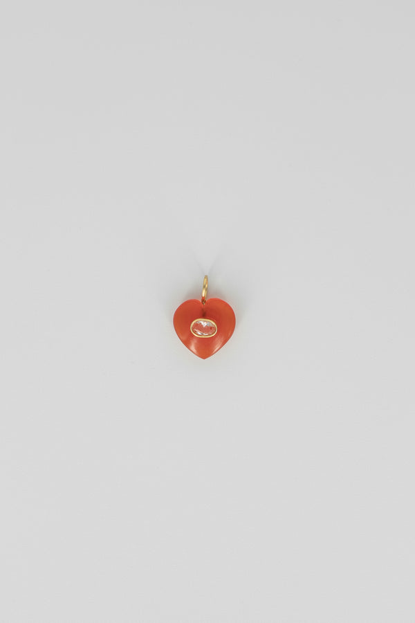 Carnelian heart gemstone charm