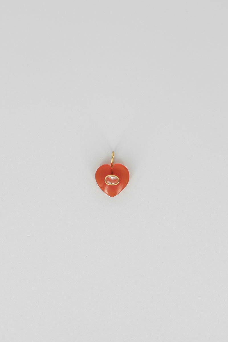 Carnelian heart gemstone charm