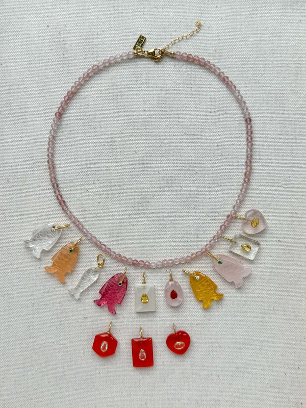Translucent Rose Quartz necklace