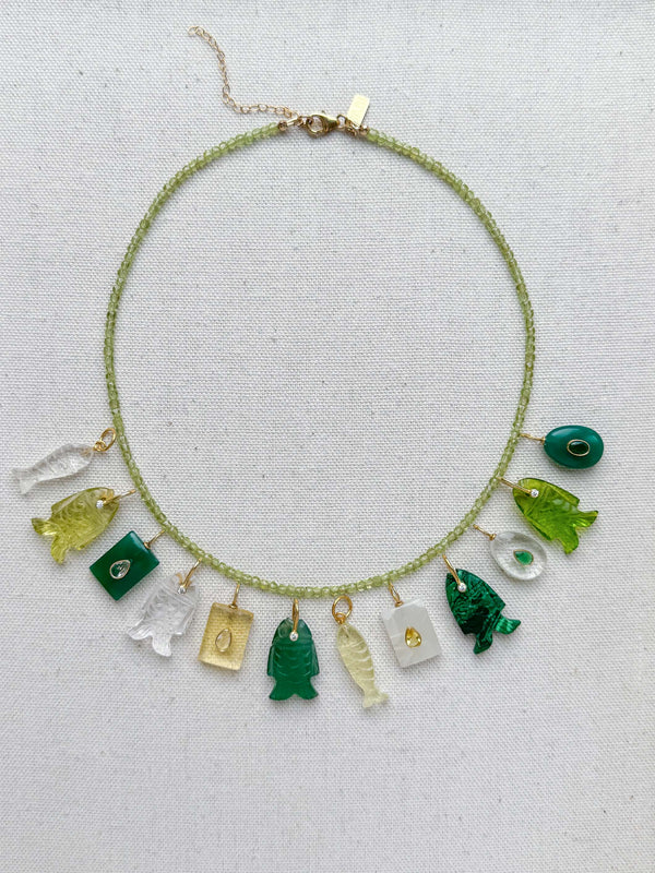 Dainty peridot necklace
