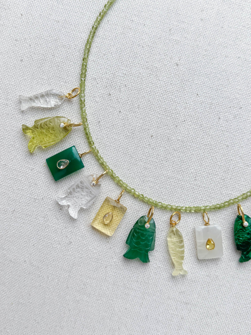 Dainty peridot necklace