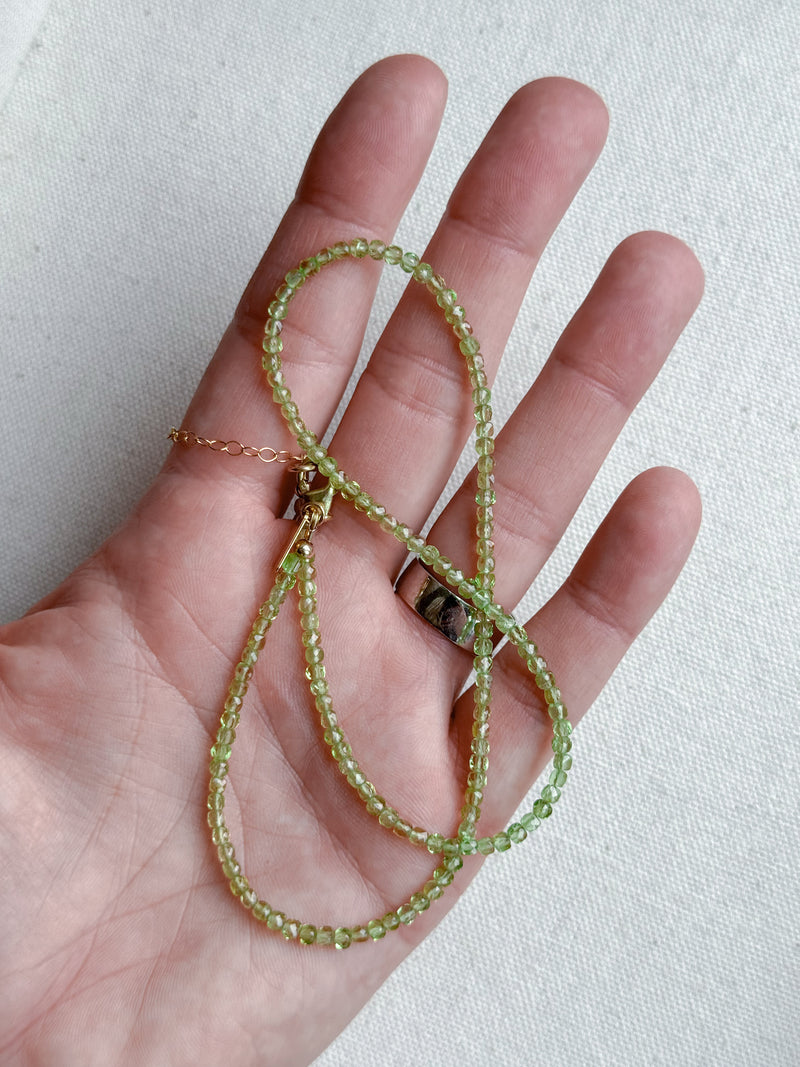 Dainty peridot necklace