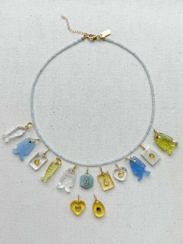 Dainty aquamarine necklace