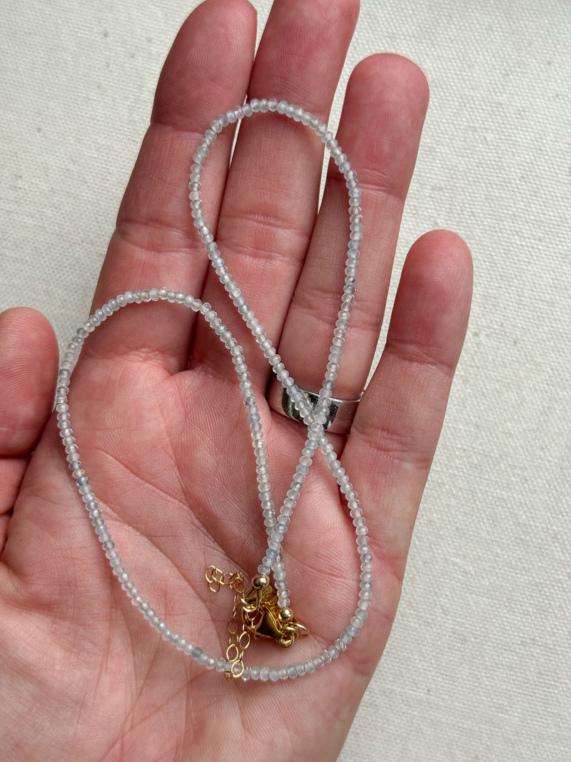 Dainty aquamarine necklace