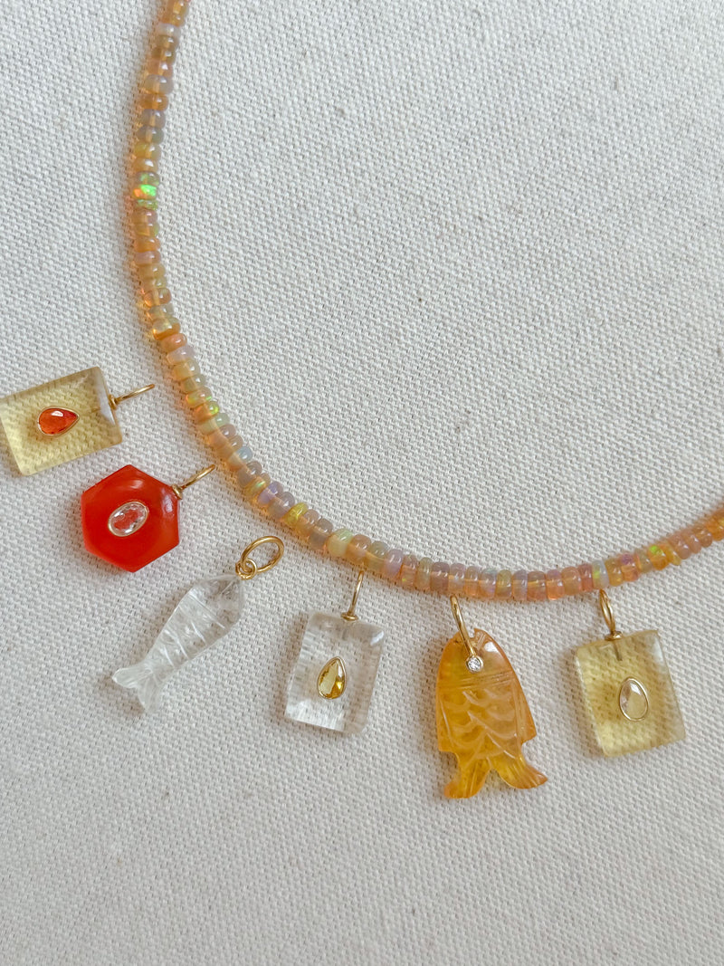 Golden honey opal necklace