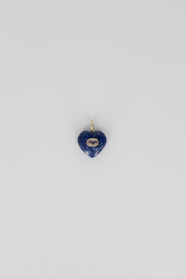 Lapis lazuli heart gemstone charm