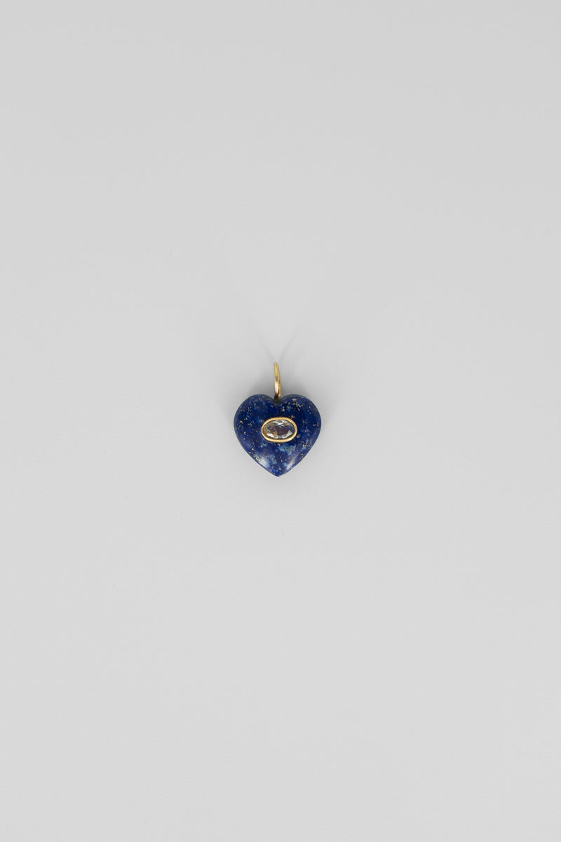 Lapis lazuli heart gemstone charm