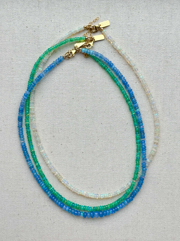 Blue opal necklace