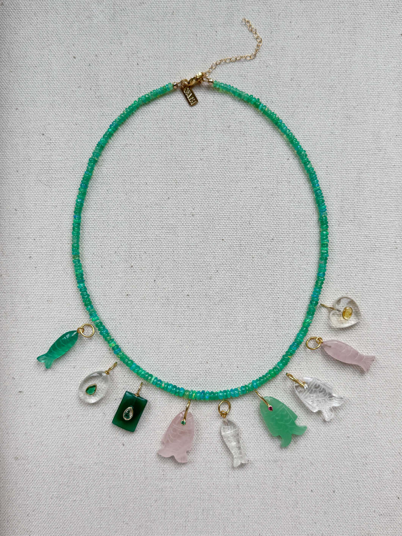 Green opal necklace