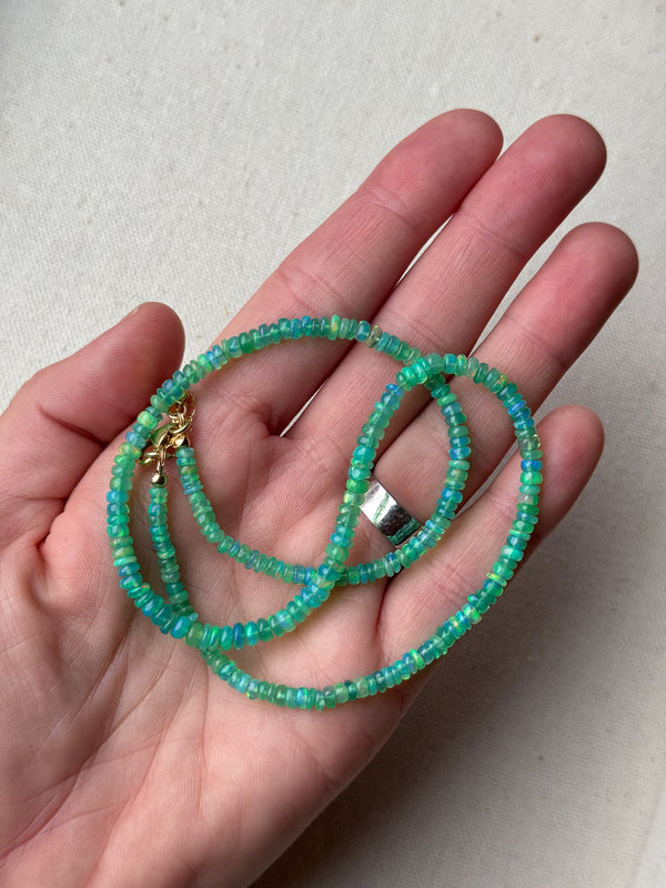 Green opal necklace