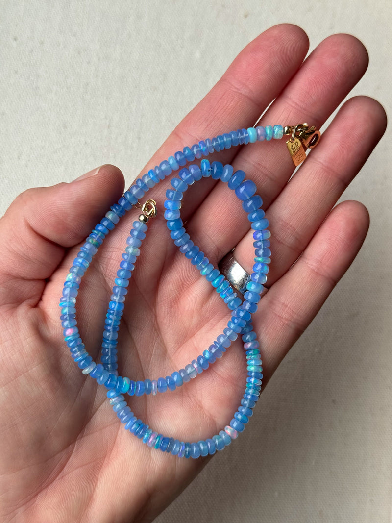 Blue opal necklace