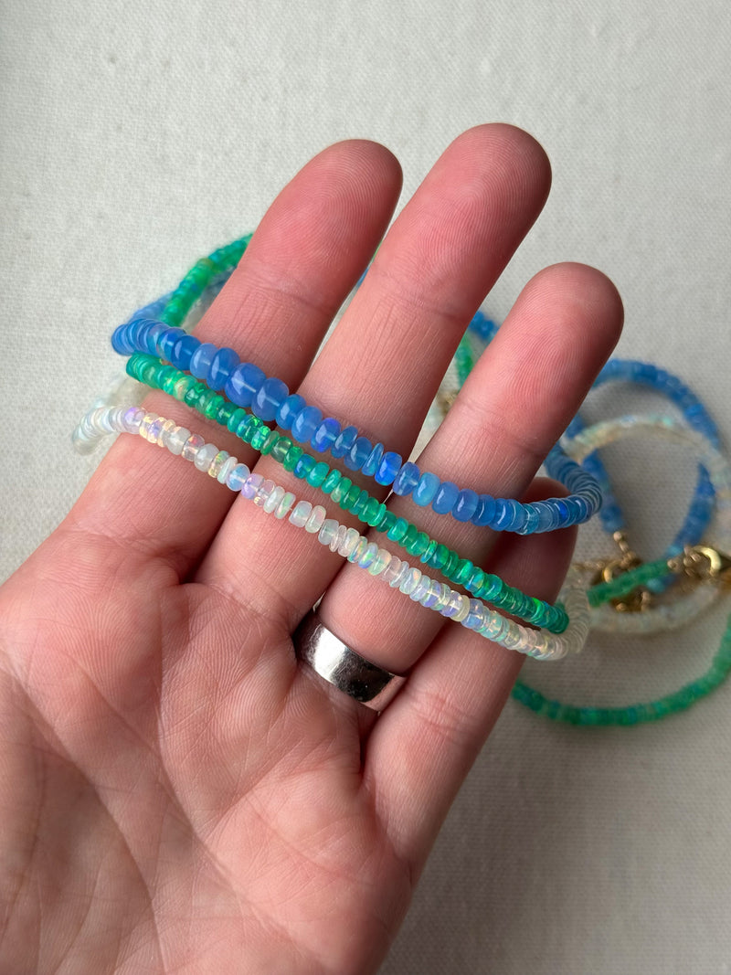 Blue opal necklace