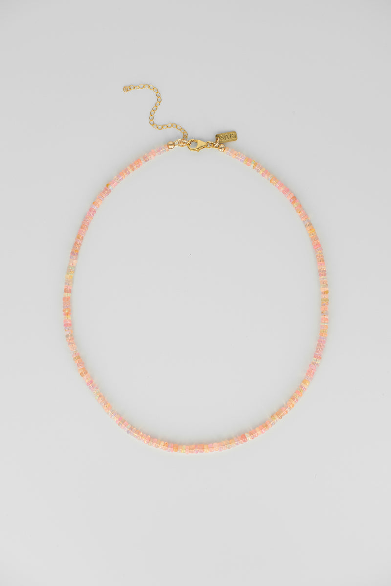 Peach opal necklace