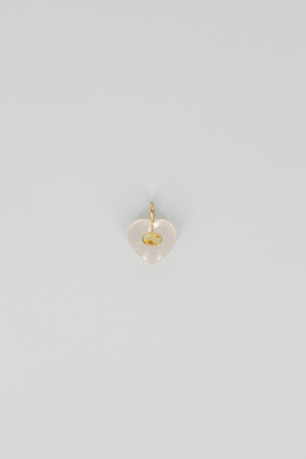 Rose quartz heart gemstone charm