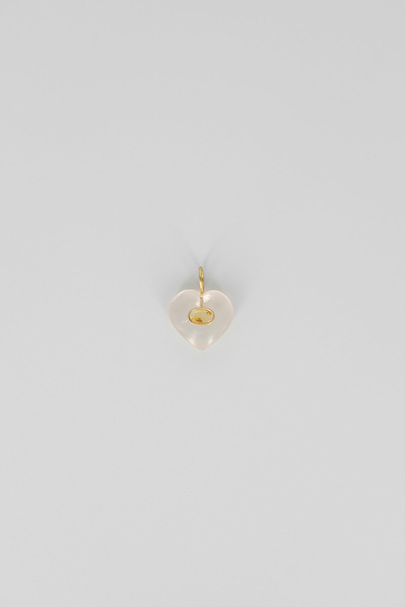 Rose quartz heart gemstone charm