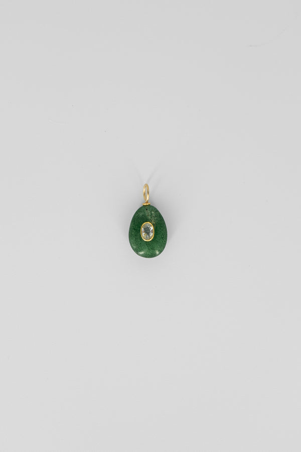 Strawberry quartz oval gemstone charm