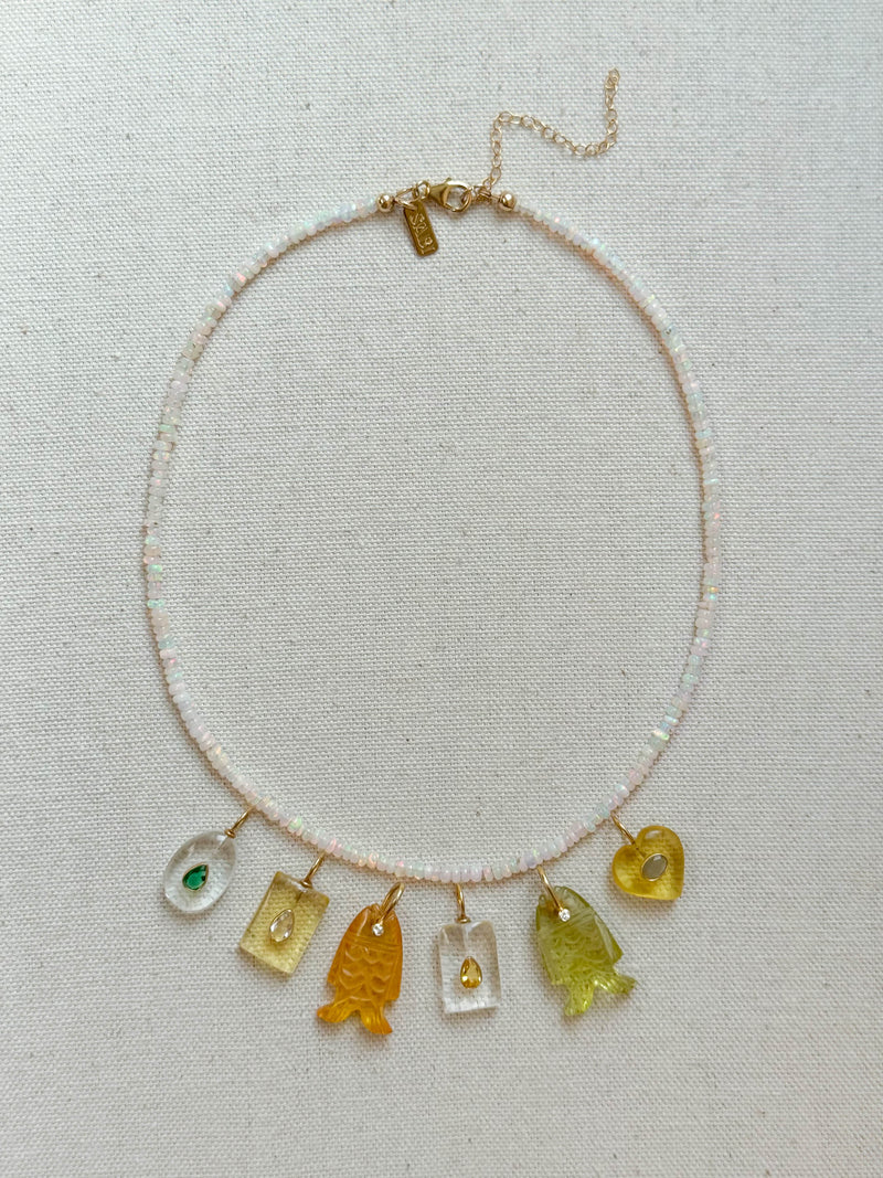 White opal necklace